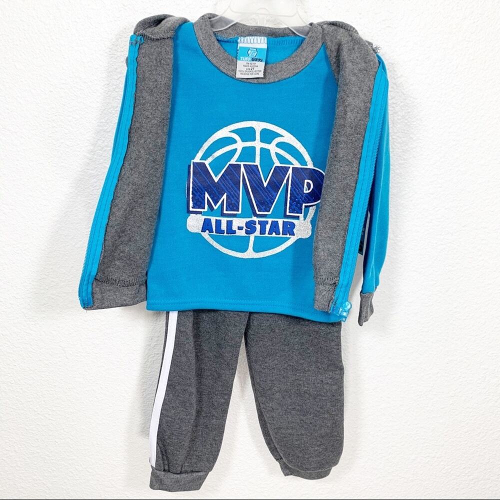 Tuff Guys Boys MVP Vest Hoodie jog 3 piece Set